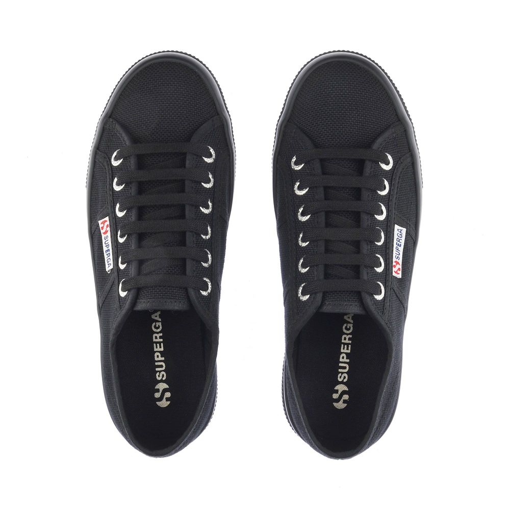 Superga 2740 Black Platform Sneakers - Women's USA | US0432065